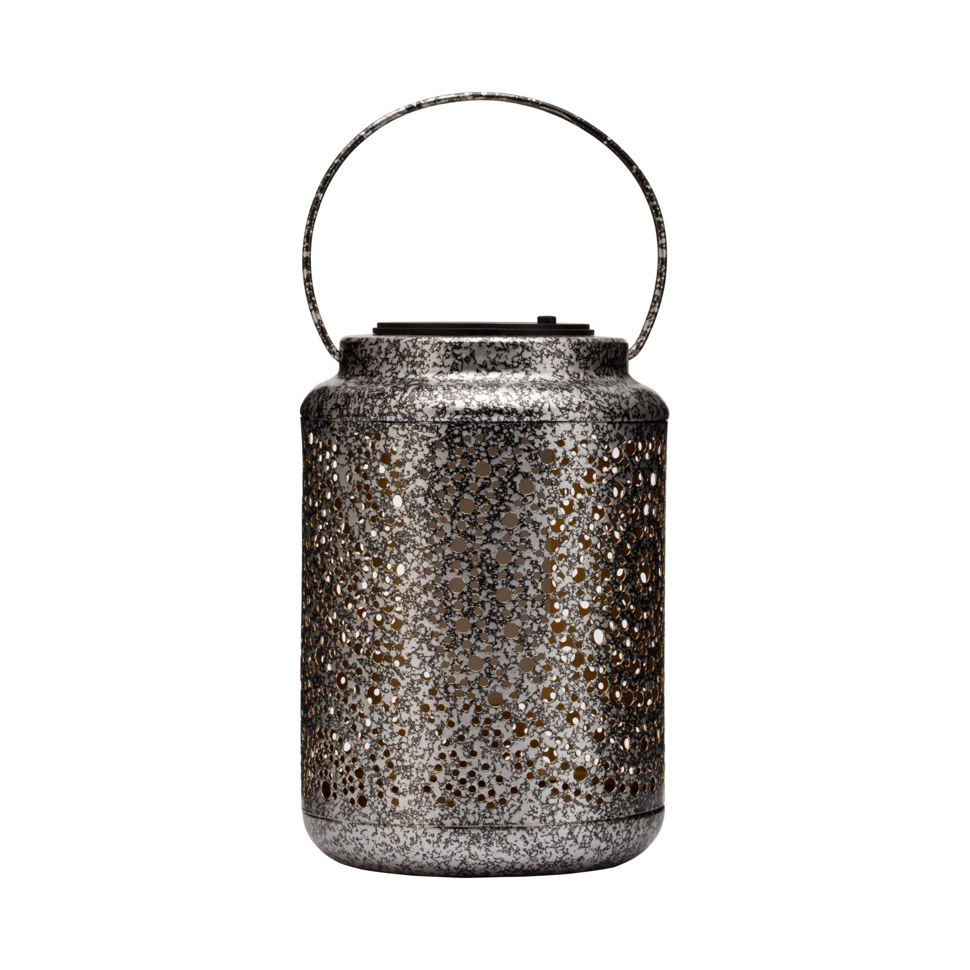 Pauleen 48175 Sunshine Hug Lantern for Balcony or Garden Silver Gold Outdoor Lighting Metal Solar 1500K