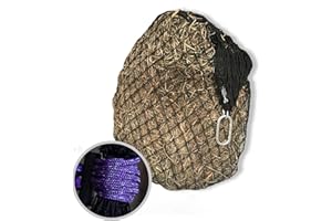 Hay Chix Hay Net for Horses | Slow Feed Hay Bag Feeder | Marine-Grade UV Treated Nylon | Holds 4-6 Flakes | Half Bale Net (1 3/4" Holes)
