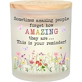 TEEZWONDER Birthday Gifts for Women - Vanilla Lavender Scented Candle 10 oz | Christmas Thank You Inspirational Gifts for Women Friend Sister Bestie Teacher Coworker, Long Lasting Burn, Frosted Glass Jar