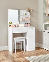 VASAGLE Kailyn Dressing Table Makeup Table with 1 Drawer White RDT119W01 view 8