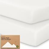 2pk Mini Crib Sheets Fitted 38x26 Pack N Play Mattress Sheet (Soft White) | Organic Cotton Sheets for Pack and Play Mattress, Soft, Breathable Playard Bedding Sheet, Mini Toddler Bed Cover, Boys, Girls