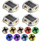 ZSYIQIXI Solar Driveway Lights Solar Dock Lights 9 Colors, Waterproof IP68 | Outdoor, for Driveway Markers, Marine Dock, Pathway, Sidewalk, Warning Step (4 Pack)