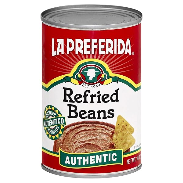 LA PREFERIDA AUTHENTIC REFRIED PINTO BEANS – HOMEMADE TASTE OF TRADITIONAL CREAMY FRIJOLES REFRITOS. 4 SIMPLE INGREDIENT, 16 OZ (PACK OF 24)