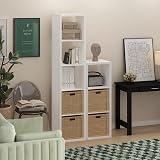 Furinno Cubicle 5-Cube Open Back Storage Shelf White 40 cm W view 2