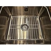SOFINNI Sink Protectors for Kitchen Sink Bottom with White Coating Grate | Insert Grid Sink Bowl Drying Rack Steel Small (10.5" x 12.5")