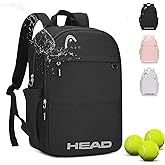 HEAD Waterproof Travel Backpack for Women & Men, Lightweight Laptop Backpack Computer Bags fits 15.6 inch Notebook, Casual Daypack College Backpacks for Weekender Overnight/Sports Gym/Work/Fitness