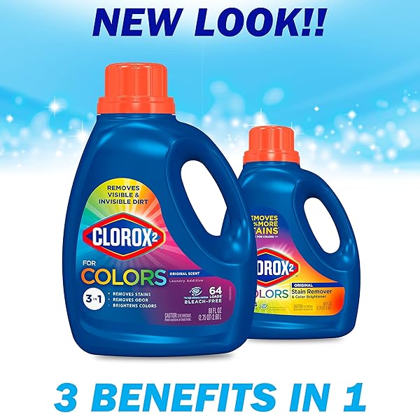 CLOROX 2 FOR COLORS – STAIN REMOVER AND COLOR BRIGHTENER, 88 OUNCES (PACKAGING MAY VARY)