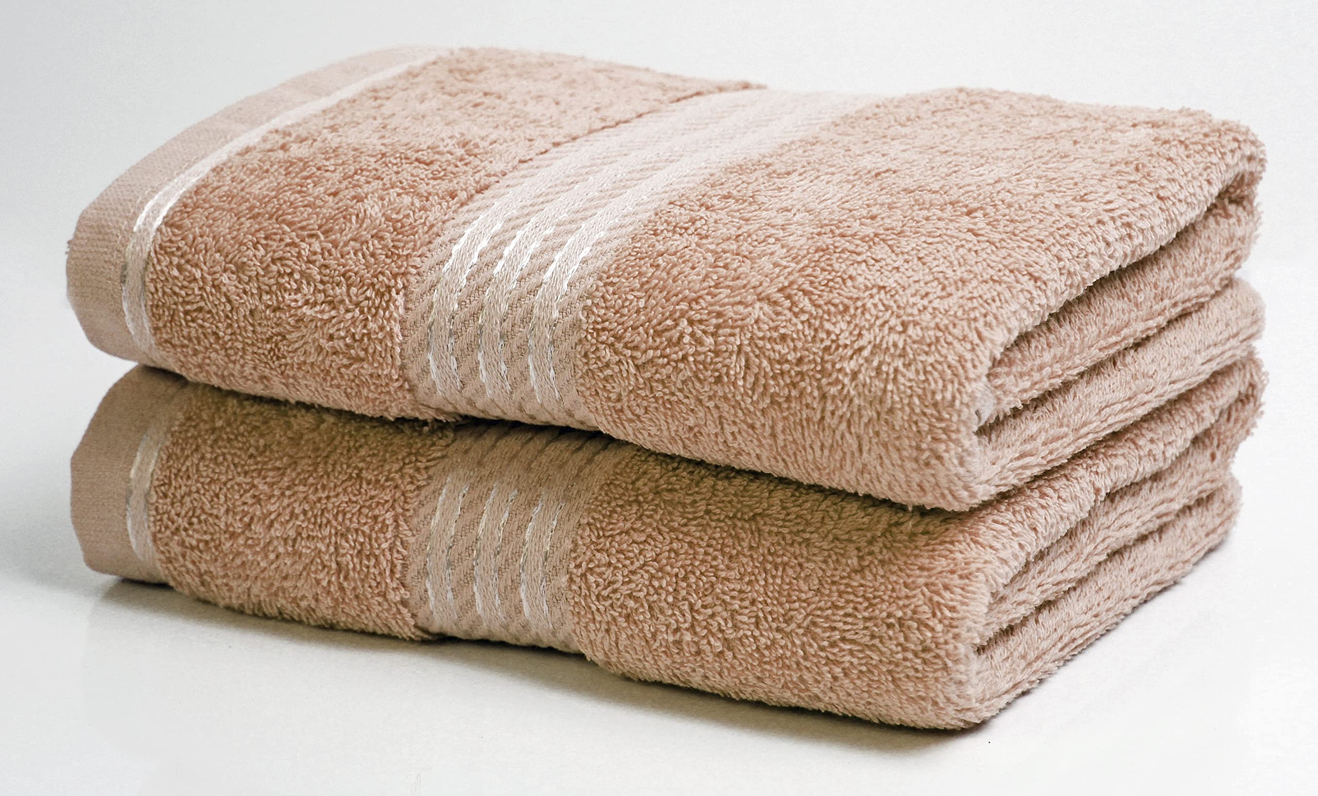 Bentley Priory Linens Hand Towels (2 PACK) for Bathroom Supreme Range 500GSM Super Soft Combed Cotton Pack of 2 Absorbent and Quick Dry Hand Towels Set 50 x 85cm (SANDY BEIGE)