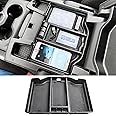 EDBETOS Full Center Console Organizer Compatible with 2019-2023 2024 2025 Dodge RAM 1500 2500 3500 Accessories ABS Plastic Material Insert Tray Secondary Storage Armrest Box, Black
