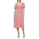 Speechless Womens Short Puffed Sleeve Midi Dress