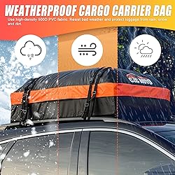 CZC AUTO 15 Cubic Feet Car Rooftop Cargo Carrier