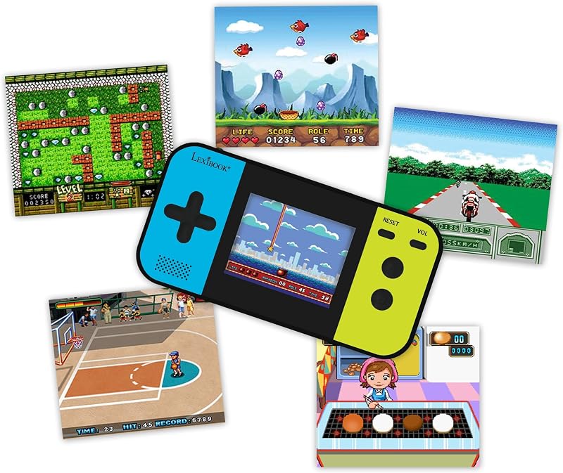 Compact Cyber Arcade Consola de Juegos portátil, 250 Juegos, LCD, con Pilas, Videojuego niño Adolescente, Negro / Azul / Verde, JL2377LXB