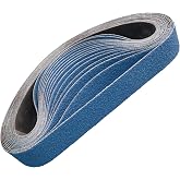 Taokyid 1-1/2" x 30" Zirconia Sanding Belts for Pipe Tube Polisher, 15 Pcs | Heavy-duty 1.5x30 Inch Sander Belts 40 60 80 Grit, Durable 1-1/2 x 30 Inch Abrasive Belts for Metal, Wood, Weld Burnishing