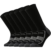 SOX TOWN Men's Merino Wool Cushion Crew Socks for Outdoor Hiking Hike Trail Performance Moisture Wicking Lightweight Summer