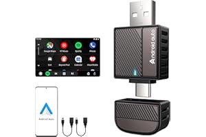 ByteWave Android Auto Wireless Adapter, 2025 NFC Convert Wired to Wireless Android Auto Car Adapter with 5.8GHz WiFi, Mini Android Auto Dongle Compatible for Android 12+ and 2016+ Cars, USB-A/C, Black