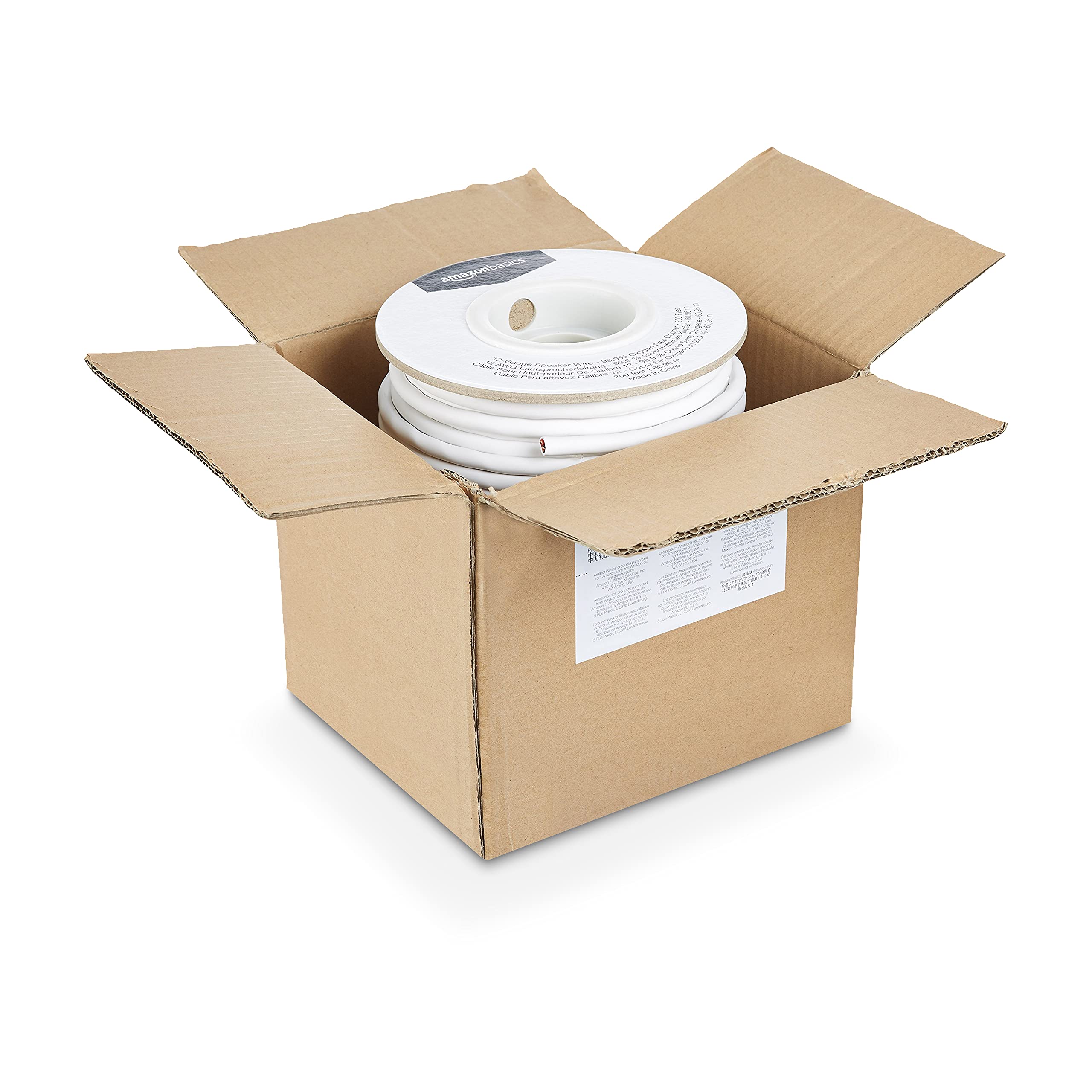 Amazon Basics Lautsprecherkabel, 12 AWG (2,05 mm), 99,9 % sauerstofffreies Kupfer, 61 m, Weiß 3