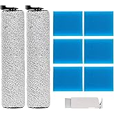 Replacement Accessories Kit Compatible with Tineco iFloor 2 Vacuum Cleaner, Include 2 Roller Brush, 6 Pre-Filter Foam