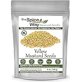 The Spice Way Yellow Mustard Seed 6 oz Whole Seeds for Pickling and Cooking | Mild whole yellow mustard seeds for pickling, brines, tempering and fresh-ground mustard; Kosher Certified; Resealable Bag