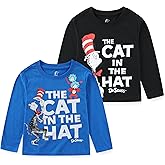 Dr. Seuss Cat in The Hat Boys Long Sleeve Shirt 2 Pack for Toddler and Big Kids