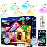 KDEEIE Permanent Outdoor Lights 200ft RGB+IC Outdoor String Lights App&amp;Voice Control,IP67 Waterproof,100 Scene Modes Decoration for Home Christmas,Halloween,Holiday（100ftx2pack