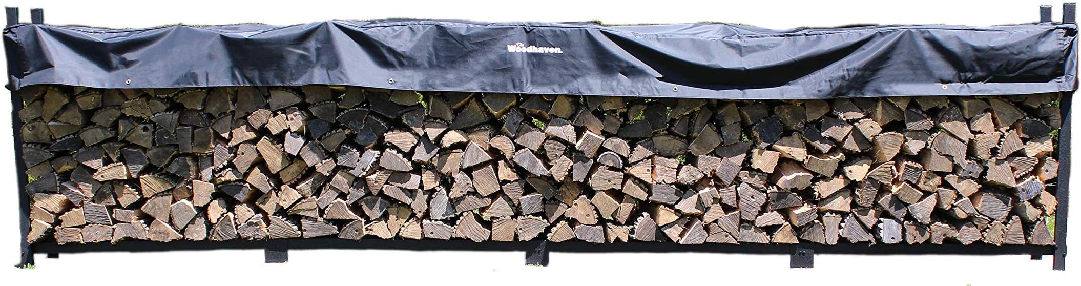 16-Foot Firewood Rack โ American Brand โ 1 Cord Raised Lumber Storage Rack โ Keeps Wood Dry & Ready โ Heavy-Duty Steel, Lifetime Structural Warranty (With Cover)