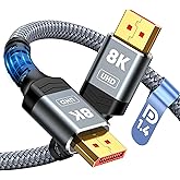 Capshi 8K DisplayPort Cable 1.4, VESA Certified 8K 4K DP Cable 6.6ft, Display Port Cable [8K@60Hz, 4K@144Hz, 2K@240Hz, 32.4Gb