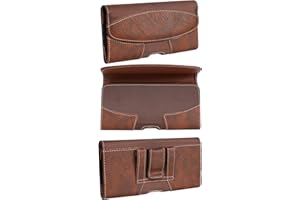 Kakulan Hybrid Leather & Nylon Horizontal Phone Holster with Belt Clip, Fits iPhone 17/16/15/14 Pro Max & Samsung Galaxy S25/