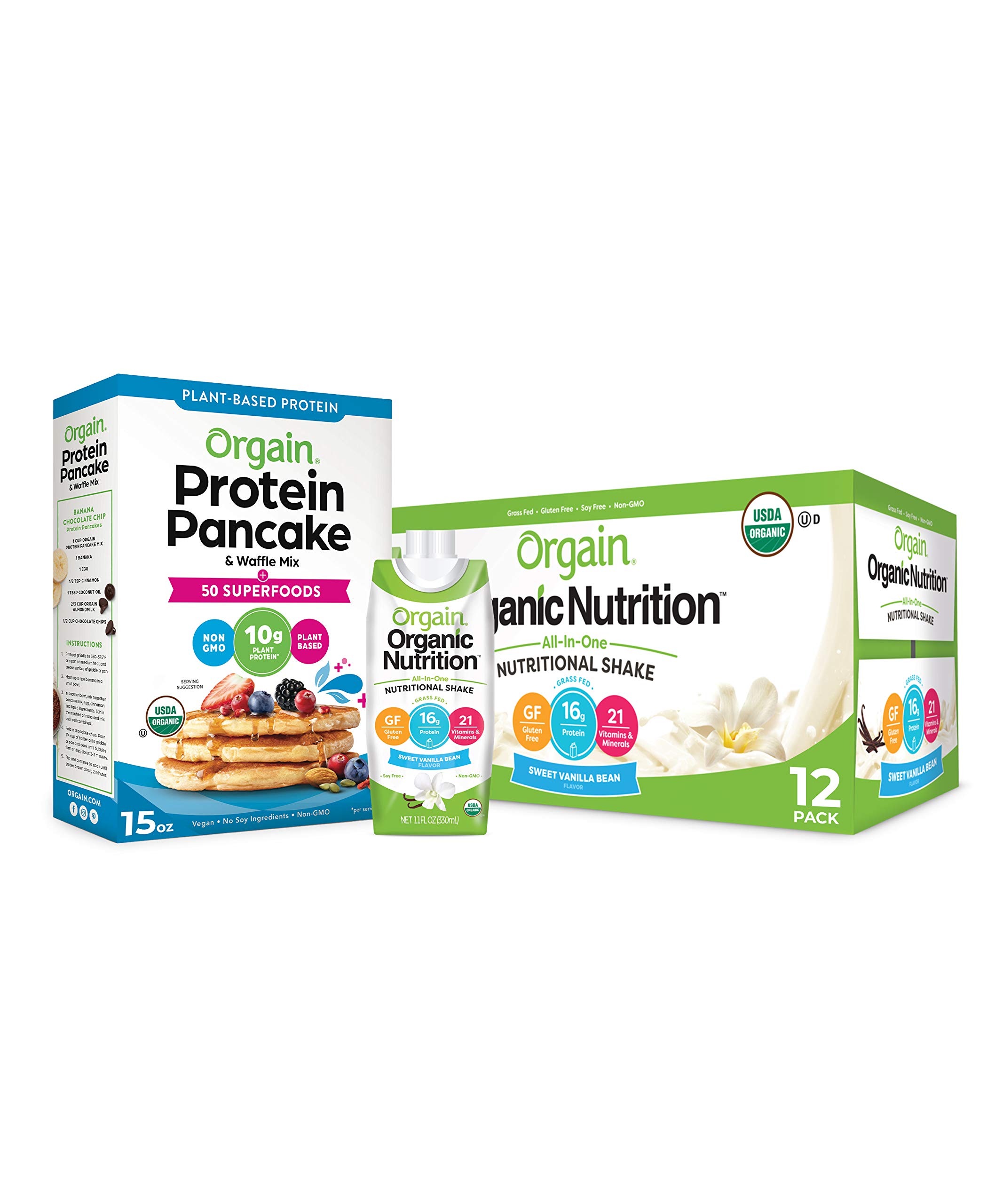 Buy Orgain Bundle Protein Pancake & Waffle Mix, 50 Superfoods and