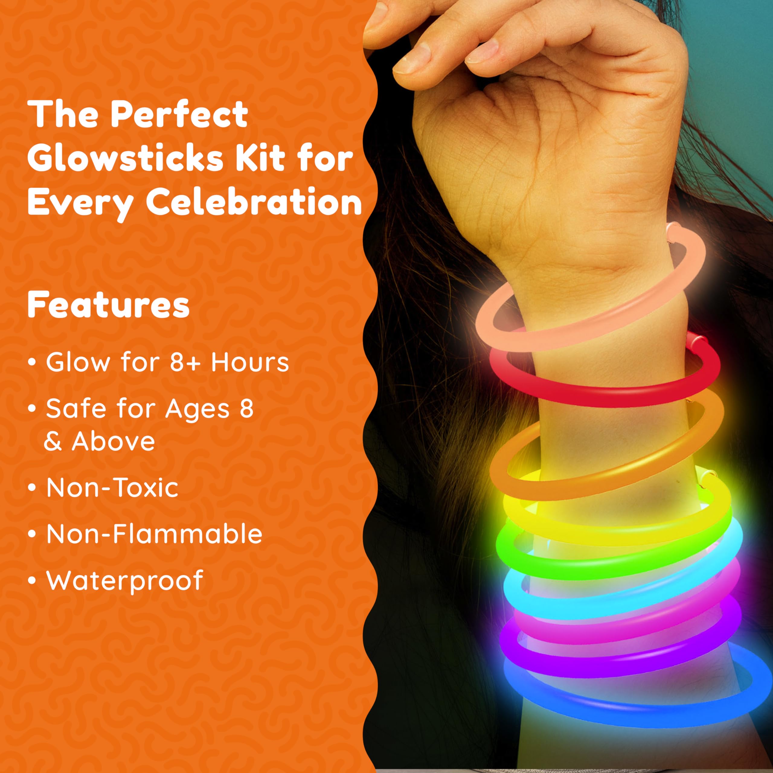 Glow Fever Glowsticks Bulk 1200pcs Party Pack includes 600 8