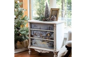 Flortlias Large Decoupage Paper for Furniture Vintage Christmas Art Tissue Paper, Winter Rural Snow Scene, 16.53'' x 19.69''