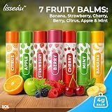 SOL 7pk Womens Lip Balm Set with Beeswax & Vitamin E, Fruit Flavors view 2