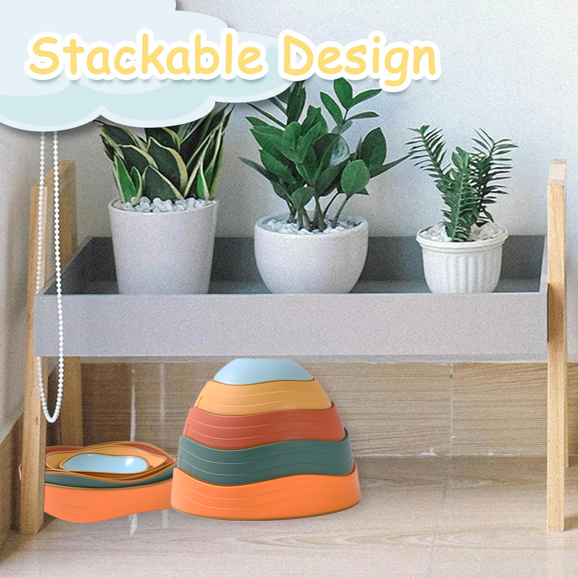 Balance Stepping Stones for Kids 5pcs Non-Slip River Stones Obstacle Course Play Indoor and Outdoor Coordination Game Sensory Toys Toddler Ages 3 4 5 6 7 8+ (Classic)