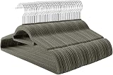 SONGMICS Velvet Hangers 100 Pack Non-Slip 0.6 cm Thick 43.5 cm Grey CRF100V