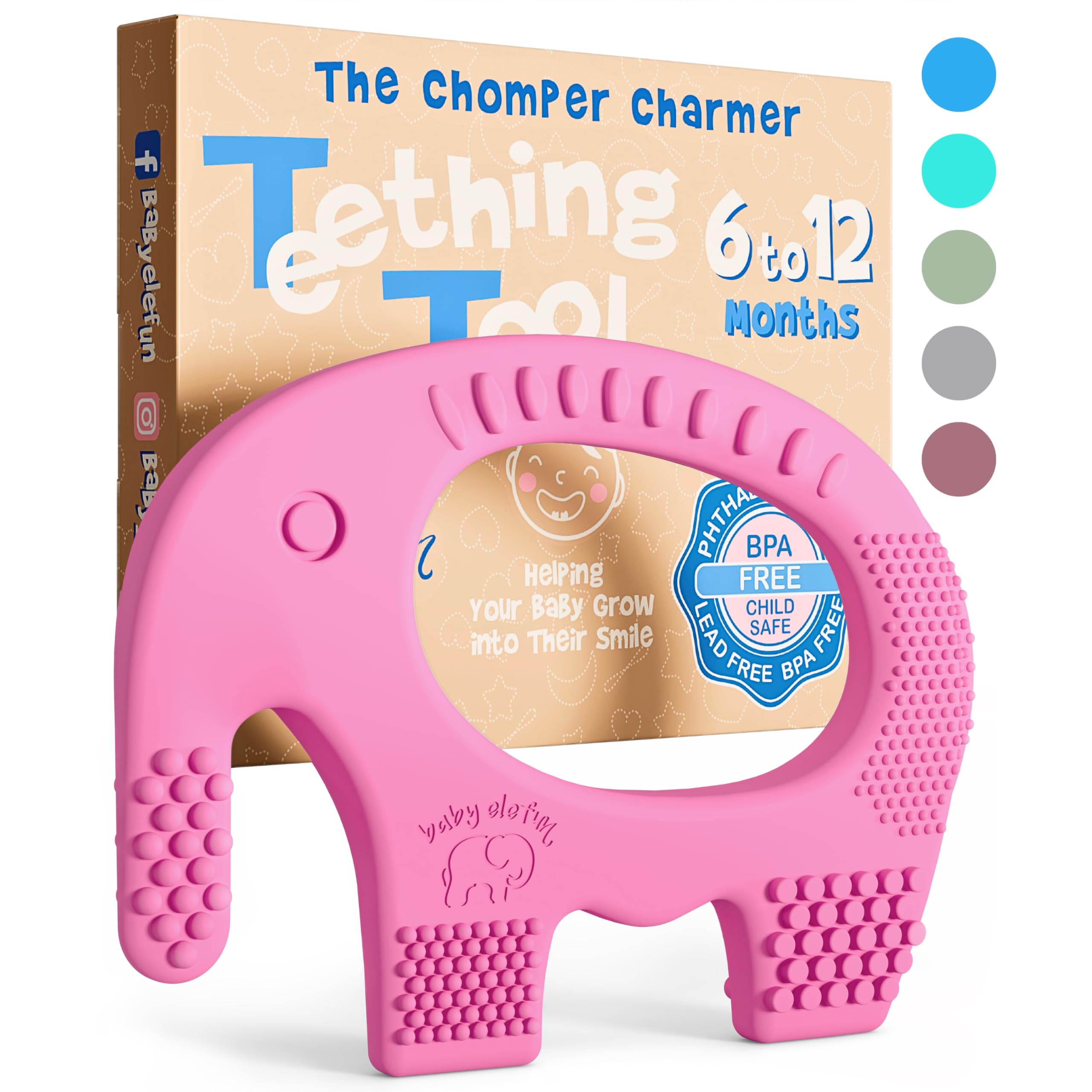 Baby Elefun Baby Teething Toys 5X Pain Relief Zero Delay 6-12 Months