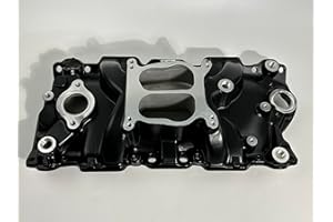 PATEYNEY intake manifold Dual Plane for SBC Small Block Chevy 350 400 1956-1996 (Black)