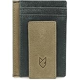 FOXHACKLE Slim Minimalist Leather Wallet with Magnetic Money Clip Front Pocket Credit Card Holder for Men and Women