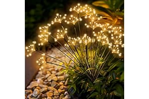 YAAFEN Solar Garden Lights 2 Pack Waterproof Solar Swaying Starburst Light Outdoor Lights for Yard Patio Walkway Pathway Party Wedding Christmas Decoration, Warm White