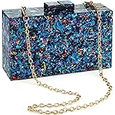 Women Clutches Evening Bags Acrylic Multicolor Purses and Handbags Shoulder Cross Body Bag Formal Wedding Prom Party