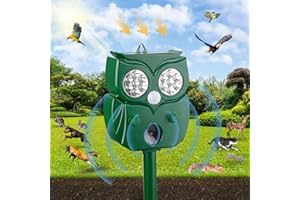 SHINYART 2024 Solar Ultrasonic Animal Repellent, Outdoor Powered Squirrels Deterrent with Motion Sensor,Sound and LED Flashing,Waterproof Deer Repeller,Animal Repellent for Cat Dog Bird Skunk Rabbit Wild B1O1