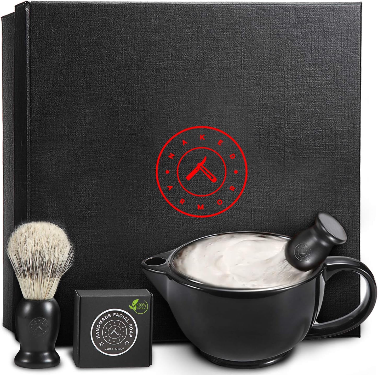 Savanna Shaving Scuttle Mug - Shave Bowl Lather Machine, Rich Shaving Cream Warmer, Keep Your Lather Hot, Brush + Puck Included. Handmade Pottery ~ Your Face Will Sing, Shave Like King Shaving Mug