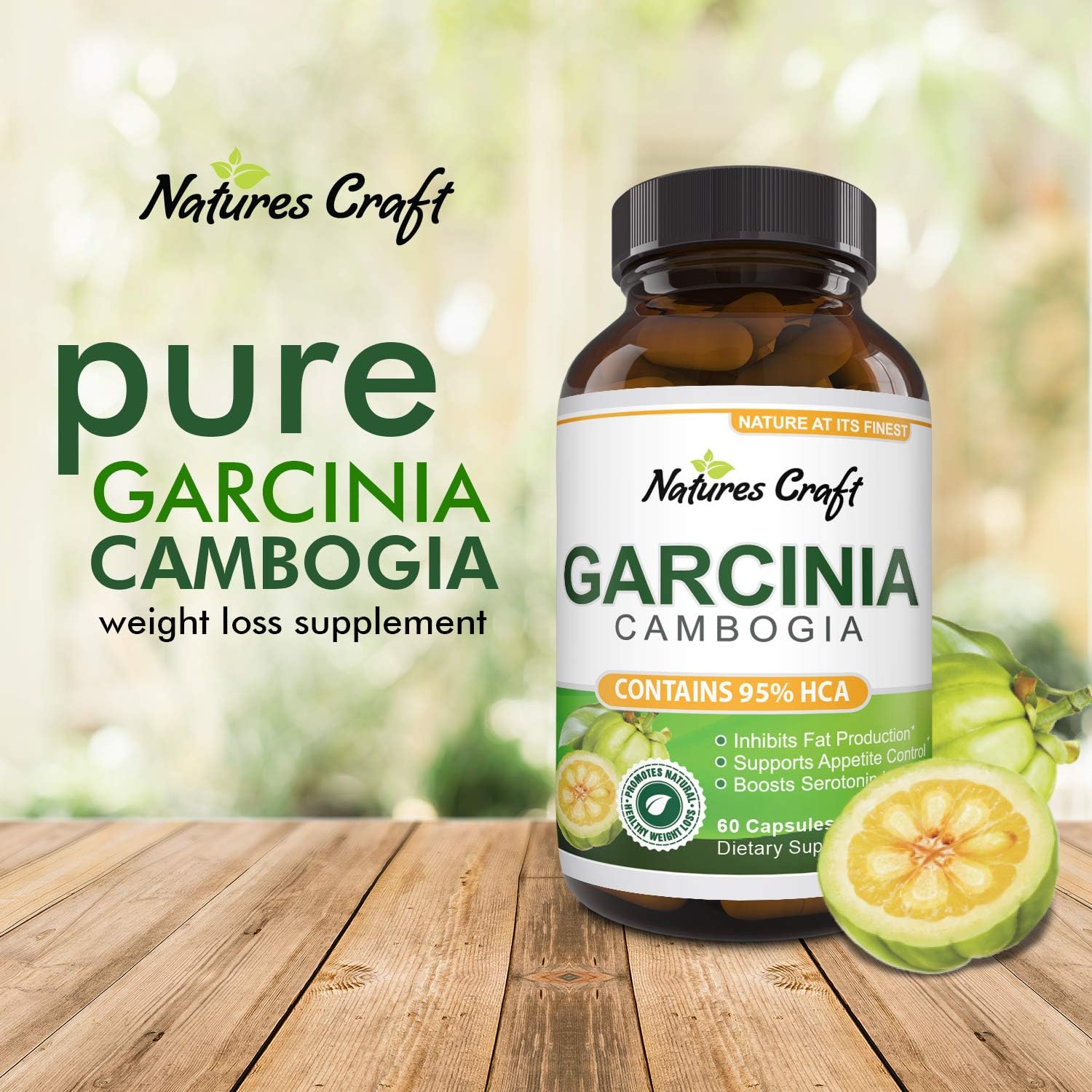 Garcinia Cambogia with 95% HCA Weight Loss Supplement - Best Fast Acting Fat Burner and Natural Carb Blocker Diet Pills - Pure Garcinia Extract Appetite Suppressant for Men & Women: Health & Personal Care