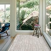 Revival Rugs Ebb 3'11"x6'1" Machine Washable Area Rug for Kitchen Bedroom - 100% Recycled Oeko-TEX Certified, Medium Pile, Ta