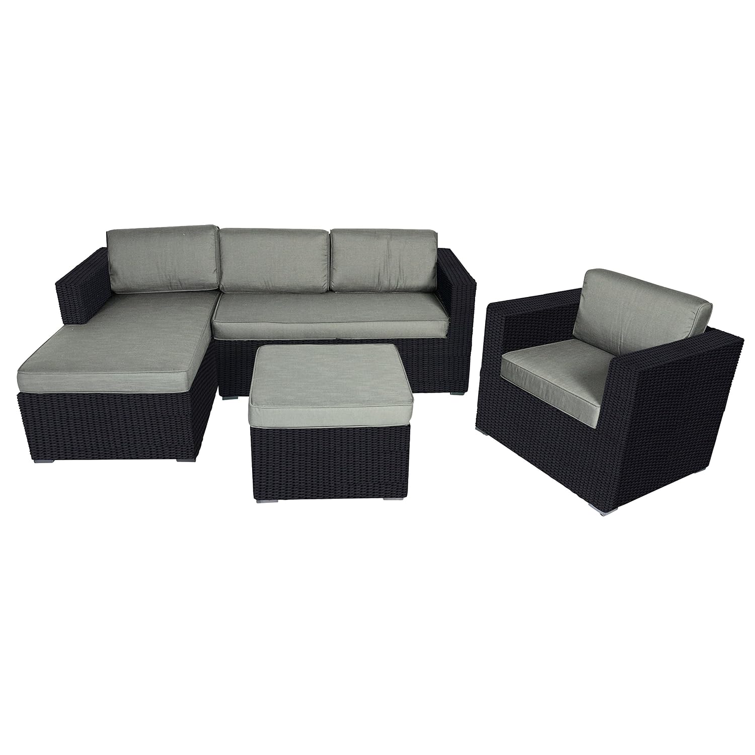 Eckbank Loungeset Jazz Black 4-teilig Gartenmöbel-Set 131 ...
