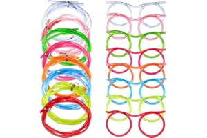 SUMIND 8 Pieces Silly Straw Glasses Crazy Fun Loop Straws Novelty Drinking Eyeglasses for Annual Meeting Fun Parties Birthday Assorted Colors