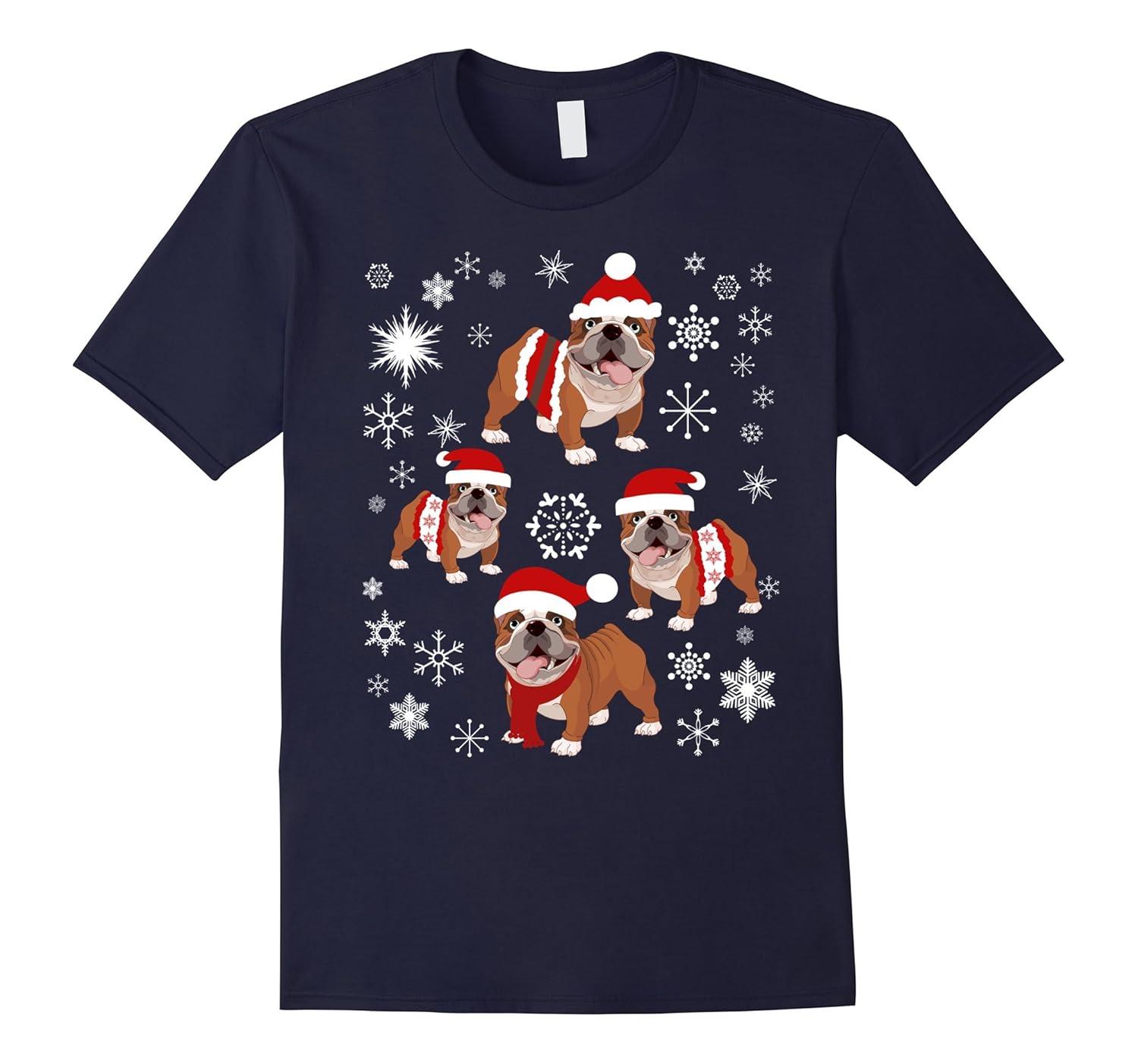 English Bulldog Christmas Tshirt For Bullodog Lovers-ANZ