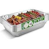 EHOMEA2Z Large Aluminum Pans Full Size Deep Foil Disposable Durable Large Steam Table Pans for Baking Serving, Chafing Trays for Caterers, Bakeware 21 x 13 x 3 (15)