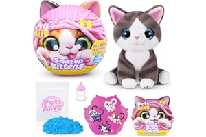 Pets Alive Smitten Kittens Series 2 (Dragon Li) by ZURU – Interactive Plush Cat Toy with 10 Sounds, Surprise Unboxing, Soft C