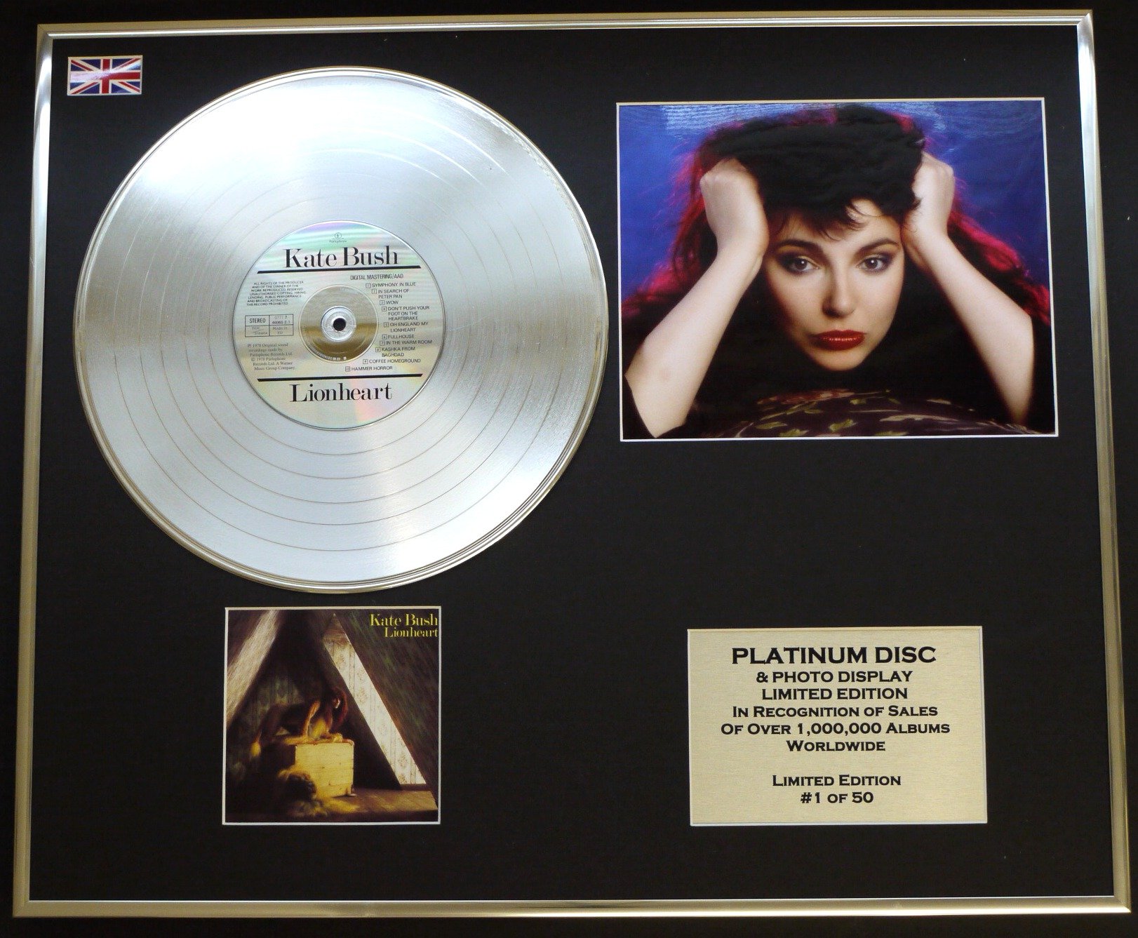 KATE BUSH/CD PLATINUM DISC & PHOTO DISPLAY/LIMITED EDITION/"LIONHEART"