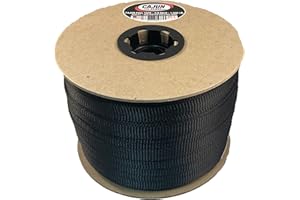 CAJUN TIE DOWNS Cajun Pull Line - 5/8 Inch Black - 1,500 lb. - Pull Tape - Polyester Pulling Tape - Made in USA