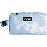 PackIt® Freezable Snack Box, Blue Sky, Built with ECOFREEZE® Technology, Collapsible, Reusable, Zip Closure with Buckle Handle, Designed For Work Snacks, Fresh Snacks On the Go, Adults, and All Ages